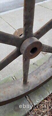 Vintage Cast Iron Wire Spool Reel Wheel 31.5 x 4 INDUSTRIAL factory 98 LBS