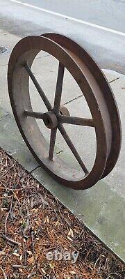 Vintage Cast Iron Wire Spool Reel Wheel 31.5 x 4 INDUSTRIAL factory 98 LBS