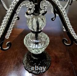 Vintage Cast Iron With Glass, Four Arm Candle Holder, Romantic, Power Loss