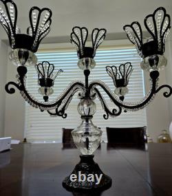 Vintage Cast Iron With Glass, Four Arm Candle Holder, Romantic, Power Loss