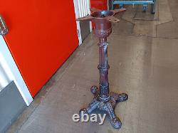 Vintage Cast Iron brown color Foot Table Base Stand 28 height