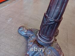 Vintage Cast Iron brown color Foot Table Base Stand 28 height