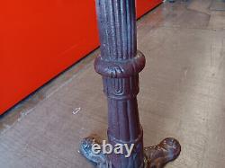Vintage Cast Iron brown color Foot Table Base Stand 28 height