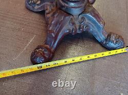 Vintage Cast Iron brown color Foot Table Base Stand 28 height