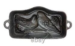 Vintage Cast Iron doves pan Doves mold baking pan (# 14469)