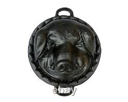Vintage Cast Iron pig`s head pan Pig mold baking pan 20th century (# 14485)