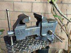 Vintage Craftsman 4 1/2'' Jaw Swivel Anvil Vise, With Pipe Grips 26 Lbs, USA Vice