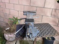 Vintage Craftsman 4 1/2'' Jaw Swivel Anvil Vise, With Pipe Grips 26 Lbs, USA Vice