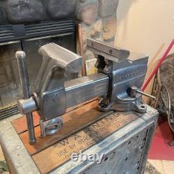 Vintage Craftsman Swivel Anvil Bench Vise 5 Jaws WithPipe Grips, Cast Iron, 36 LBS