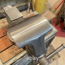 Vintage Craftsman Swivel Anvil Bench Vise 5 Jaws WithPipe Grips, Cast Iron, 36 LBS