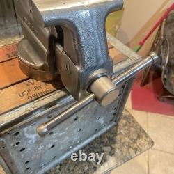 Vintage Craftsman Swivel Anvil Bench Vise 5 Jaws WithPipe Grips, Cast Iron, 36 LBS