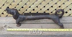 Vintage Dachsund Cast Iron Weiner Dog Boot Scraper 22 Long 27 lbs