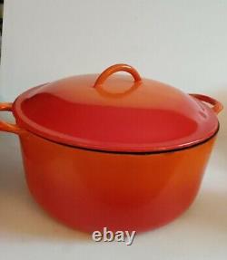 Vintage Descoware Belgium Cherry Flame Enameled Cast Iron Dutch Oven 2 E 10