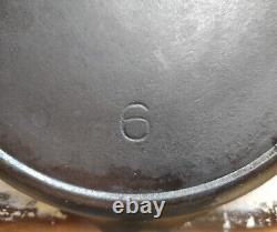 Vintage Favorite Piqua Ware Smiley Logo Cast Iron No. 6 Skillet with Heat Ring