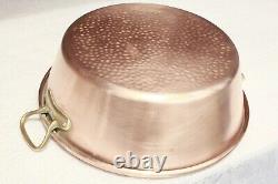 Vintage French Copper Jam Pan Hammered With Bronze Handles 14.8inch 3.7lbs