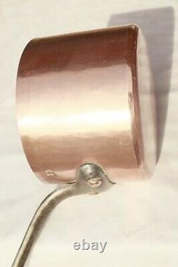 Vintage French Copper Saucepan Hammered Tin Lined Stamped 2.5mm 7.7inch 5.5lbs