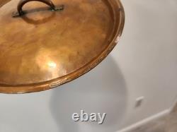 Vintage French Copper Saute Pan 9.5 Cast Iron Handle France 7 lbs Thick With Lid