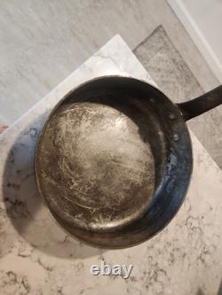 Vintage French Copper Saute Pan 9.5 Cast Iron Handle France 7 lbs Thick With Lid