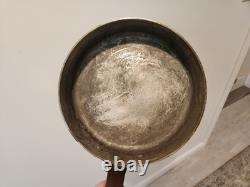 Vintage French Copper Saute Pan 9.5 Cast Iron Handle France 7 lbs Thick With Lid