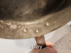 Vintage French Copper Saute Pan 9.5 Cast Iron Handle France 7 lbs Thick With Lid