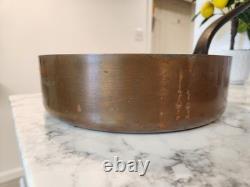 Vintage French Copper Saute Pan 9.5 Cast Iron Handle France 7 lbs Thick With Lid