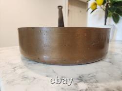 Vintage French Copper Saute Pan 9.5 Cast Iron Handle France 7 lbs Thick With Lid