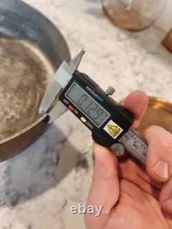 Vintage French Copper Saute Pan 9.5 Cast Iron Handle France 7 lbs Thick With Lid