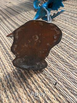 Vintage French Sculpted Cast Iron Cranes Garden Birds Painted