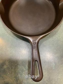 Vintage GRISWOLD Cast Iron SKILLET # 5 Small Block Logo Erie, PA Sets Level