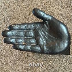 Vintage Global Views Cast Iron Hand on Marble Base MASSIVE 23 lbs RARE