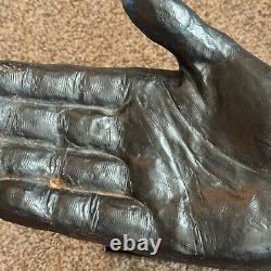 Vintage Global Views Cast Iron Hand on Marble Base MASSIVE 23 lbs RARE