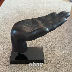 Vintage Global Views Cast Iron Hand on Marble Base MASSIVE 23 lbs RARE