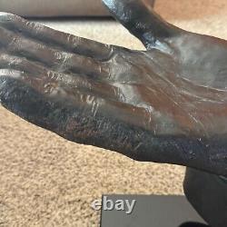 Vintage Global Views Cast Iron Hand on Marble Base MASSIVE 23 lbs RARE