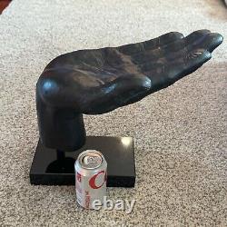 Vintage Global Views Cast Iron Hand on Marble Base MASSIVE 23 lbs RARE
