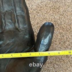 Vintage Global Views Cast Iron Hand on Marble Base MASSIVE 23 lbs RARE