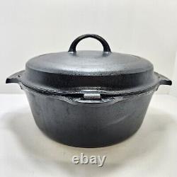 Vintage Griswold 2568 Cast Iron Dutch Oven No. 8 Hinged Lid Handles Erie PA USA