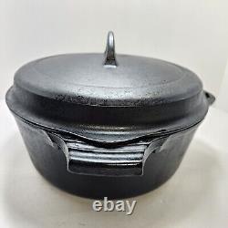 Vintage Griswold 2568 Cast Iron Dutch Oven No. 8 Hinged Lid Handles Erie PA USA