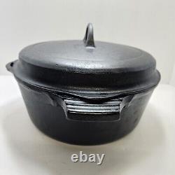 Vintage Griswold 2568 Cast Iron Dutch Oven No. 8 Hinged Lid Handles Erie PA USA