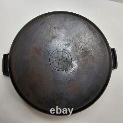 Vintage Griswold 2568 Cast Iron Dutch Oven No. 8 Hinged Lid Handles Erie PA USA