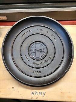 Vintage Griswold Big Block Cast Iron Tite-top Dutch Oven LID # 10 2553 A Euc