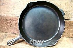 Vintage Griswold Big Block Logo Cast Iron Skillet # 12 719 Inset Heat Ring Vguc