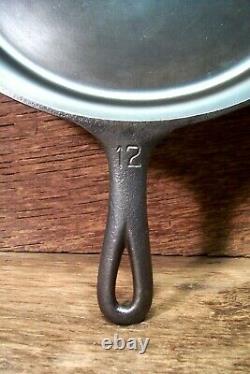 Vintage Griswold Big Block Logo Cast Iron Skillet # 12 719 Inset Heat Ring Vguc