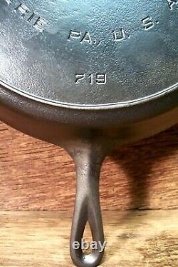 Vintage Griswold Big Block Logo Cast Iron Skillet # 12 719 Inset Heat Ring Vguc