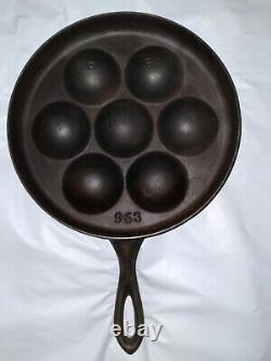 Vintage Griswold VERY RARE #963 Cast Iron Danish Cake Pan no 31