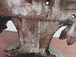 Vintage HUBLEY Cast Iron Doorstop #189 Basket of Flowers Original Paint