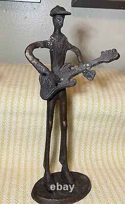 Vintage Hand Made Cast Iron 7+ Lbs Figures musician playing instruments