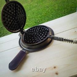 Vintage Inspired Cast Iron Waffle Iron Stovetop Waffle Maker Made in USA