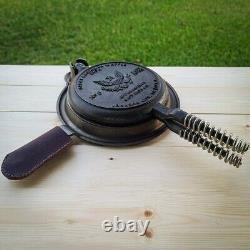 Vintage Inspired Cast Iron Waffle Iron Stovetop Waffle Maker Made in USA