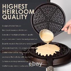 Vintage Inspired Cast Iron Waffle Iron Stovetop Waffle Maker Made in USA
