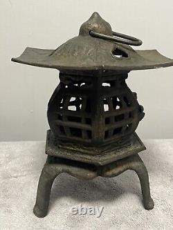 Vintage Japanese Cast Iron Pagoda Garden Lantern Weights Over 9LBS